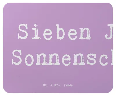 Produktbild von Mr. & Mrs. Panda Mousepad Spruch 7. Geburtstag Sonnenschein - Lavendeltraum - Geschenk, Geburtstagsdekoration, mauspad laptop, mousematte, Mouse Pad, Geburtstagsgeschenk