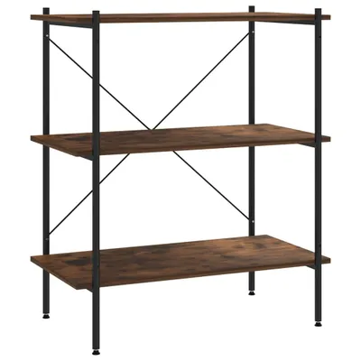 Obrázek produktu pro Policový regál se 3 policemi černý a přírodní 80 x 40 x 92 cm
