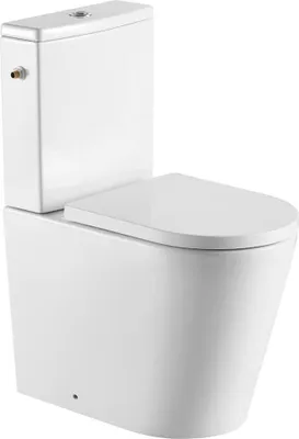 Produktbild von SAT FINE Stand-Kombi-WC Stand-WC mit Spülkasten Toilette Wasseranschluss links/rechts spülrandlos mit SoftClose WC-Sitz, weiß