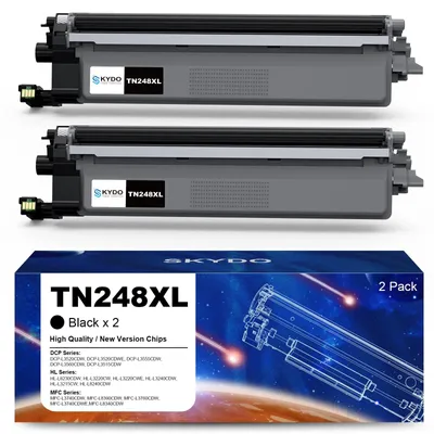 TN248XL Toner kompatibel mit Brother, 2er-Pack, Schwarz, 3000 Seiten