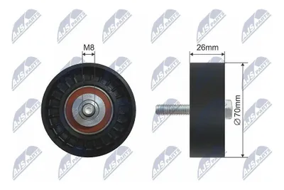 Produktbild von NTY RNK-FR-004 Umlenkrolle Keilrippenriemen für FORD FOCUS (DAW, DBW) FOCUS Kombi (DNW) für MAZDA 3 (BK)
