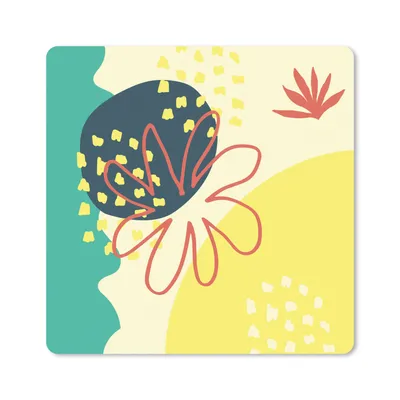 Produktbild von MuchoWow® Mauspad Mousepad Sommer - Blume - Abstrakt 20x20 cm - Mousepads - Maus Mat - Pad - Mausunterlage - Desk Mat - Bureauartikeln