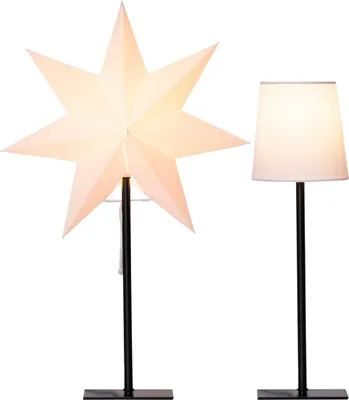 Produktbild von Eglo Tischleuchte Stern Frozen Papier Weiß 55cm max. 25W E14 Schalter & runder Wechselschirm