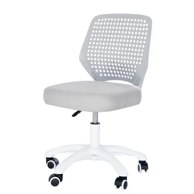 Produktbild von roba Kinderbürostuhl Smart Grow grau - Ergonomischer Drehstuhl ohne Armlehnen - Höhenverstellbar - Mit Sicherheitsrollen - Modernes Design
