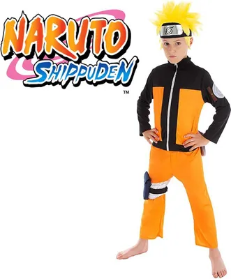 Naruto Shippuden Kostüm inkl. Perücke für Kinder Gr. 128-152 Ninja Fasching Manga Anime Fasching Karneval Mottoparty