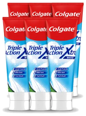 Obrázok produktu pre 6 x zubná pasta Colgate Triple Action na bielenie – 75 ml – výhodný balík – 6 kusov