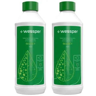 Produktbild von Wessper CleanMax Green Entkalker 2×500 ml – ökologisch, Universal für Kaffeevollautomaten, kompatibel mit De’Longhi, Jura, Siemens u. v. m.