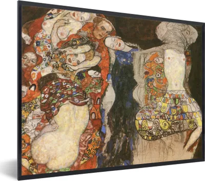 Produktbild von MuchoWow® Gerahmtes Poster Das Gemälde der Braut - Gustav Klimt 80x60 cm - Poster mit Schwarzem Bilderrahmen Wandposter Rahmen Foto Bilder - Schwarzem - Mit Gestell