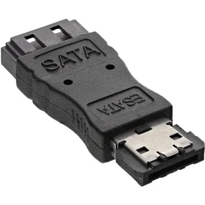 Produktbild von InLine eSATA auf SATA Adapter, eSATA Stecker an SATA Buchse, eSATA, SATA, Schwarz