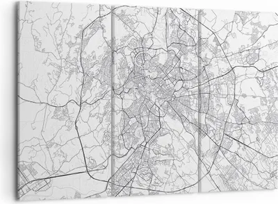 Produktbild von Bild auf Leinwand - Leinwandbild - 3 Teile - Stadt Karte Rom - 105x70cm - Wand Bild - Wanddeko - Wandbilder - Leinwanddruck - Bilder - Wanddekoration - Leinwand bilder - Wandbild - CE105x70-4682