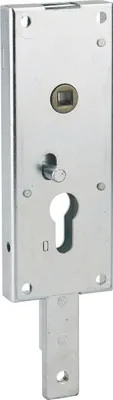 Image de Boitier de serrure en applique à double entrée à fouillot pour garage basculante, 1pts bas, 60x160mm, carré 7mm, gris - THIRARD