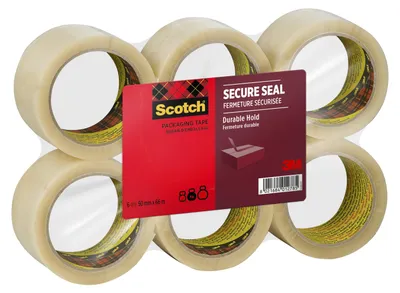 Produktbild von Scotch Secure Seal Verpackungsklebeband Transparent 50 mm x 66 m, 6 Rollen