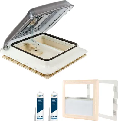 Produktbild von Dachfenster Fiamma Vent 40x40cm Klar inkl. Adapterrahmen, Rollo, Dichtmittel passend für Ducato