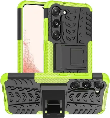 Produktbild von Conie Outdoor Schutzhülle für Samsung Galaxy S23 FE Hybrid Silikon Hard Case Cover Hülle mit Ständer in Grün