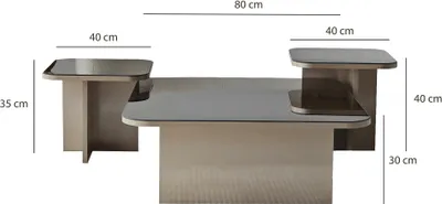 Image de Skye Decor, Jazz - Beige, bronze, tables basses, beige, 80 x 30 x 80 cm