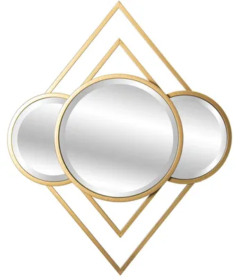 Productafbeelding van DRW Metalen wandspiegel, goudkleurig, 80 x 3 x 65 cm
