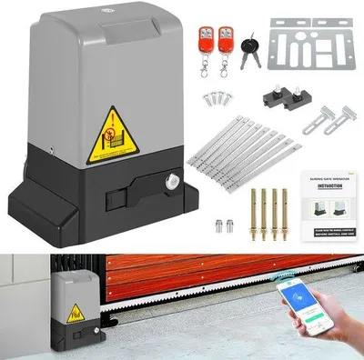 Image de Ouvre-porte coulissant de 370W - Automatisation électrique - avec fonction Bluetooth et application - Ouverture de portail de garage et ouvre-porte électronique pour portes et portails - capacité maximale : 800 kg