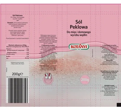 Obrázok produktu pre Sól peklująca do mięs i wędlin domowych 200 g