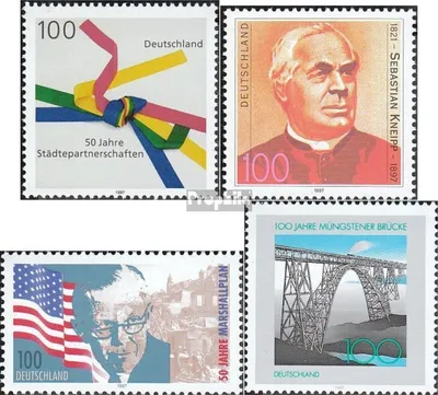 Produktbild von Briefmarken BRD (BR.Deutschland) 1997 Mi 1917,1925,1926,1931 (kompl.Ausg.) gestempelt 50 Jahre Städtepartnerschaften