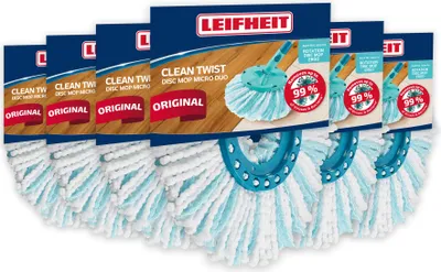 Produktbild von Leifheit Ersatzkopf Wischmop CLEAN TWIST Disc Mop Ergo micro duo 6er Set