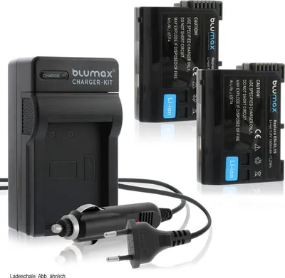 Produktbild von 2x Akku + Lader für Nikon EN-EL15 D7000,7100, 7200, 7500, 800E 1600 mAh 7,0V