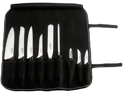 Immagine prodotto di Set di coltelli da cucina - 9 coltelli da cucina e ceppo portacoltelli - Acciaio inossidabile - Nero - CS-8007/10