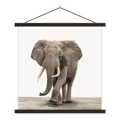 Produktbild von MuchoWow® Textilposter Elefant - Kinder - Tiere - Mädchen 90x90 cm mit schwarzem Rahmen - Magnetisches