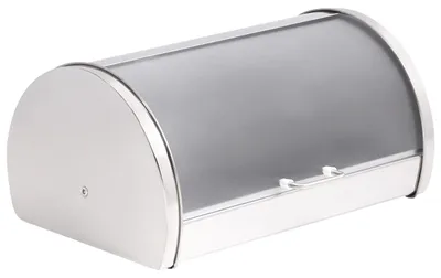Produktbild von BELIANI Brotkasten Silber Edelstahl Halbrund 38 x 26 x 19 cm mit Rollklappe Griff Modernes Design Brotbox Rollbrotkasten Lebensmittelaufbewahrung