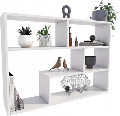 Produktbild von MATKAM Hängeregal FINO, Hochwertige Verarbeitung, Einfache Montage, Modernes Design für Wohnzimmer, Kinderzimmer, Büro (Weiß)