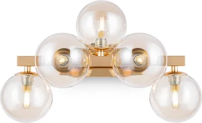 Obrázok produktu pre Maytoni Dallas 5-žiarová nástenná lampa, zlatá, sklo, G9, 28 W, IP20