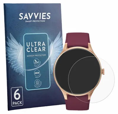 Produktbild von 6x Für Fitpolo Smartwatch 1.57" Schutzfolie Savvies Displayschutz Display Schutz Folie Klar Transparent