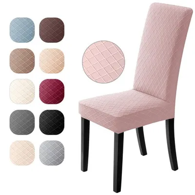 Immagine prodotto di Coprisedie, set da 4 pezzi, universali, rosa, elasticizzati, in tessuto jacquard, lavabili