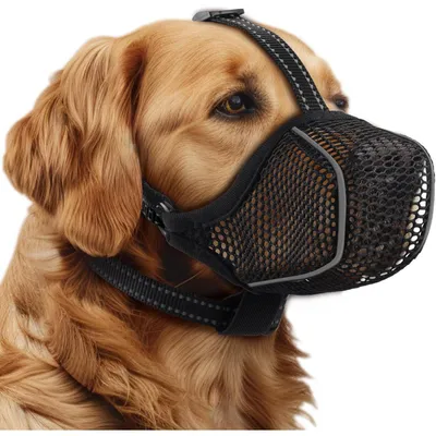 Produktbild von Hund Maulkorb Mesh Soft atmungsaktiv reflektierend einstellbar für kleine mittlere große Hunde