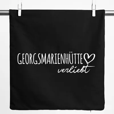 Produktbild von Huuraa Kissenbezug Georgsmarienhütte verliebt 40x40cm Black Baumwolle Dekokissenbezug Geschenkidee