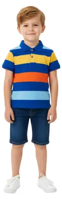 Produktbild von Jungen T-shirt - Bunt - Größe 98 - Kurzarm - Gestreift