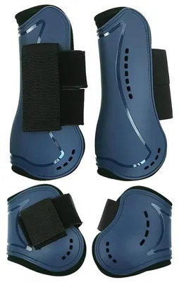Imagen del producto de Omgoods - Juego de 4 protectores para patas de caballo - Fabricados con una cubierta rígida de Polyurethanduradera y con correas de sujeción elásticas