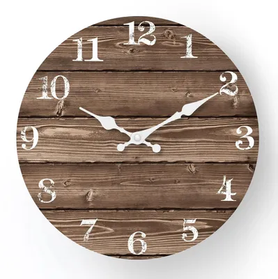 Wanduhr, Vintage-Design, 30 cm, ohne Glas, imitierte Holzmaserung