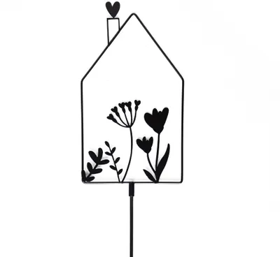 Produktbild von UNUS Garten Deko Gartenstecker Haus Metall in schwarz