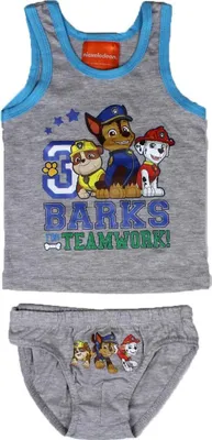 Produktbild von PAW Patrol 2tlg. Set Jungen Unterwäsche Hemd Slip grau (122/128)