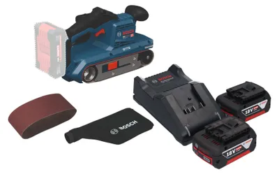 Immagine prodotto di Levigatrice a nastro a batteria Bosch GBS 18V-75 18 V 76 x 533 mm Brushless + 2 batterie da 5,0 Ah + caricabatterie