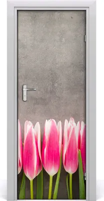 Produktbild von Tulup Türaufkleber 75x205 cm Dekorative Aufkleber Selbstklebend Wasserdichte Tapete Abnehmbar Schlafzimmer Wohnzimmer Wohnkultur - rosa Tulpen
