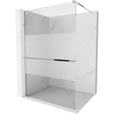 Obrázek produktu pro Mexen Kioto+ sprchová zástěna s poličkou a kolejnicí 70 x 200 cm, Průhledné/Vzor jinovatky 8 mm, Chromovaná - 800-070-121-01-35