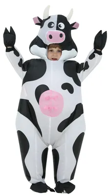 Aufblasbares Kuhkostüm für Kinder, 80-120 cm, Polyester, Halloween