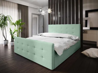 Obrázek produktu pro Boxspringová manželská postel VASILISA 1 - 200x200, světle zelená