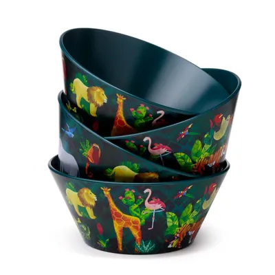 Produktbild von Müslischalen 4-tlg. Animal Kingdom Puckator Schlüssel Schalen Set RPET Ø 14x6cm