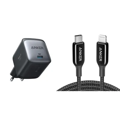 Zdjęcie produktu dla Zestaw do ładowania Anker 715 zasilacz + 762 kabel ładujący Czarny