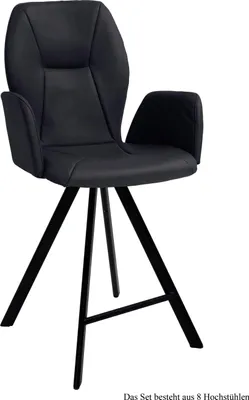 Produktbild von Thekenstuhl (8er-Set) Deretka 58x109x60 Schwarz/Anthrazit