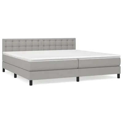 Produktbild von vidaXL Boxspringbett mit Matratze Hellgrau 200x200 cm Stoff