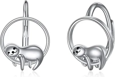 Produktbild von 925 Sterling Silber Faultier Leverback Ohrringe für Frauen Mädchen-Geschenke