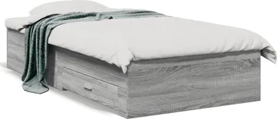 Obrázek produktu pro vidaXL Rám postele se zásuvkami šedý Sonoma 90x190 cm materiál na bázi dřeva